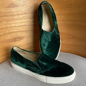 M. Gemi luxury velvet teal slip on sneakers/loafers